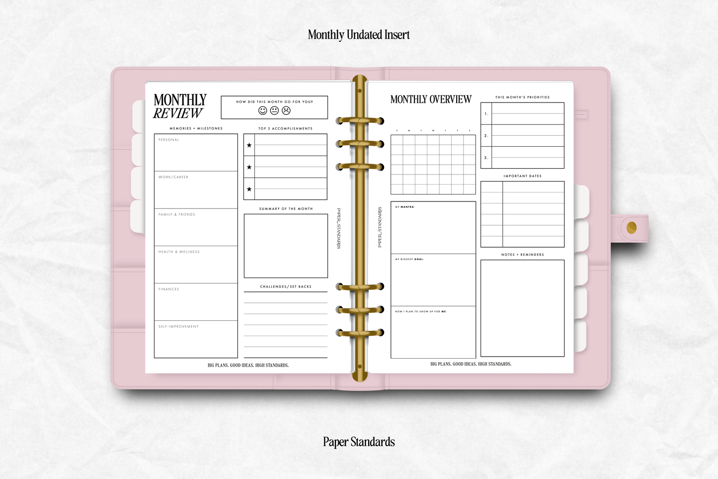 Monthly Undated Insert