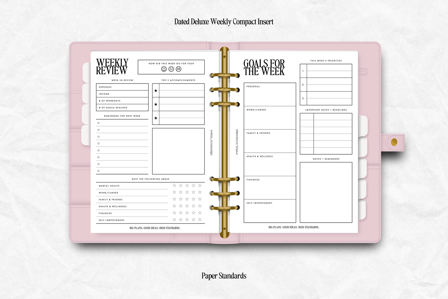 2026 Weekly Compact Deluxe Inserts