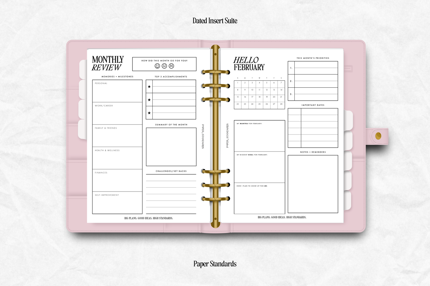 2026 Dated Insert Suite | Monthly + Quarterly + Yearly