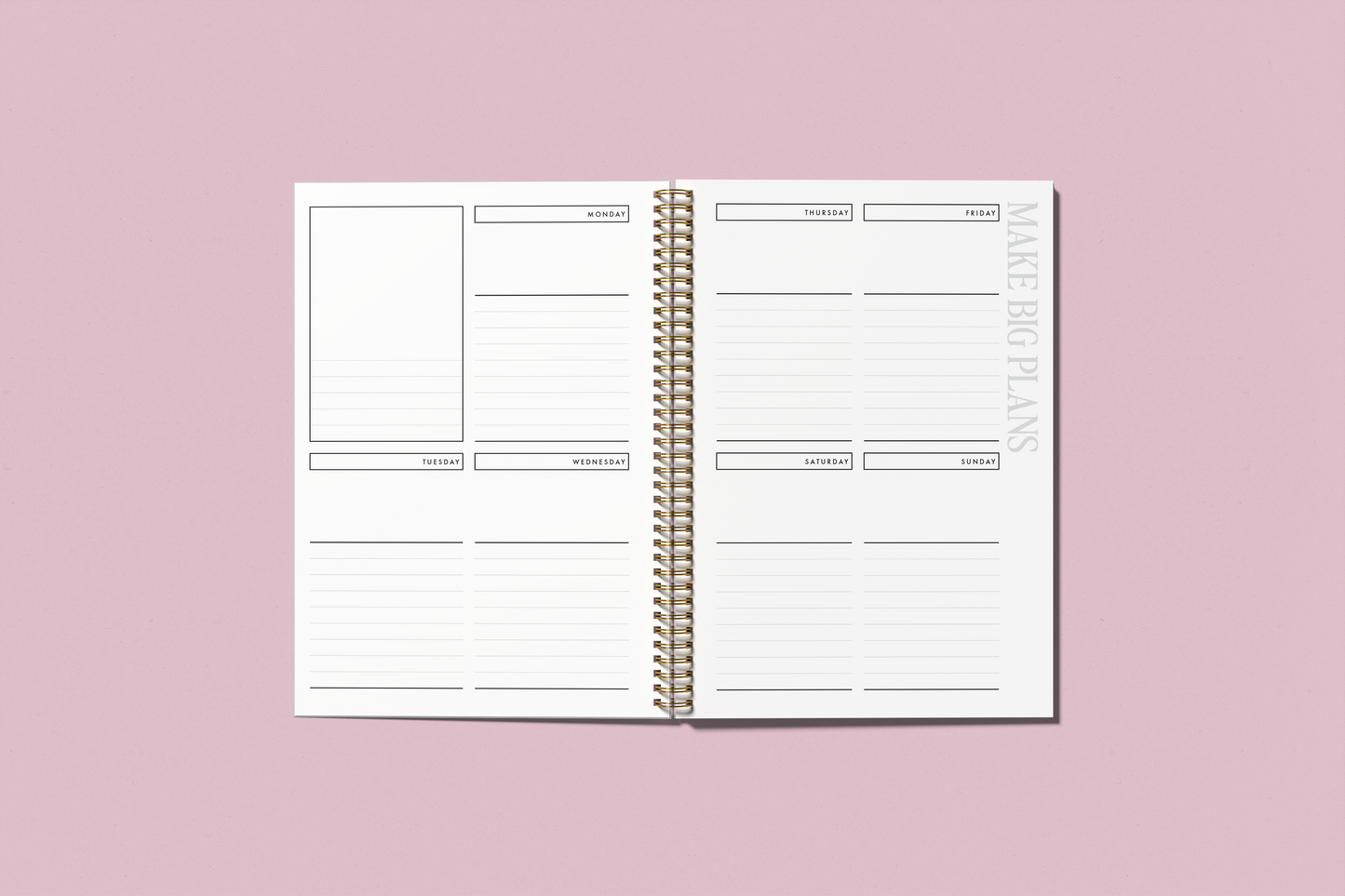 Undated Weekly Planner