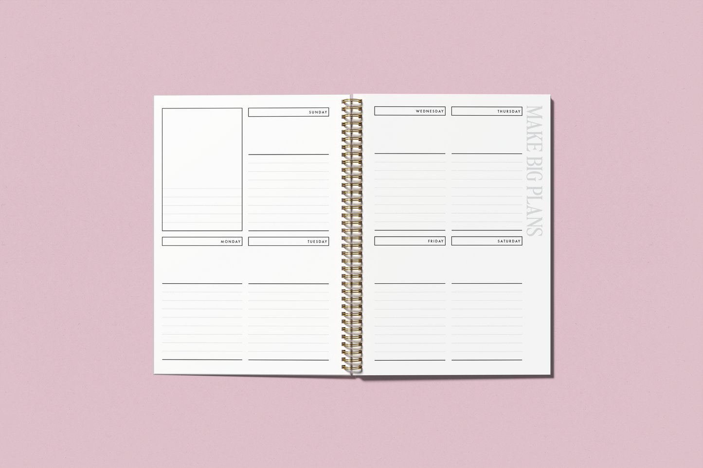 Undated Weekly Planner