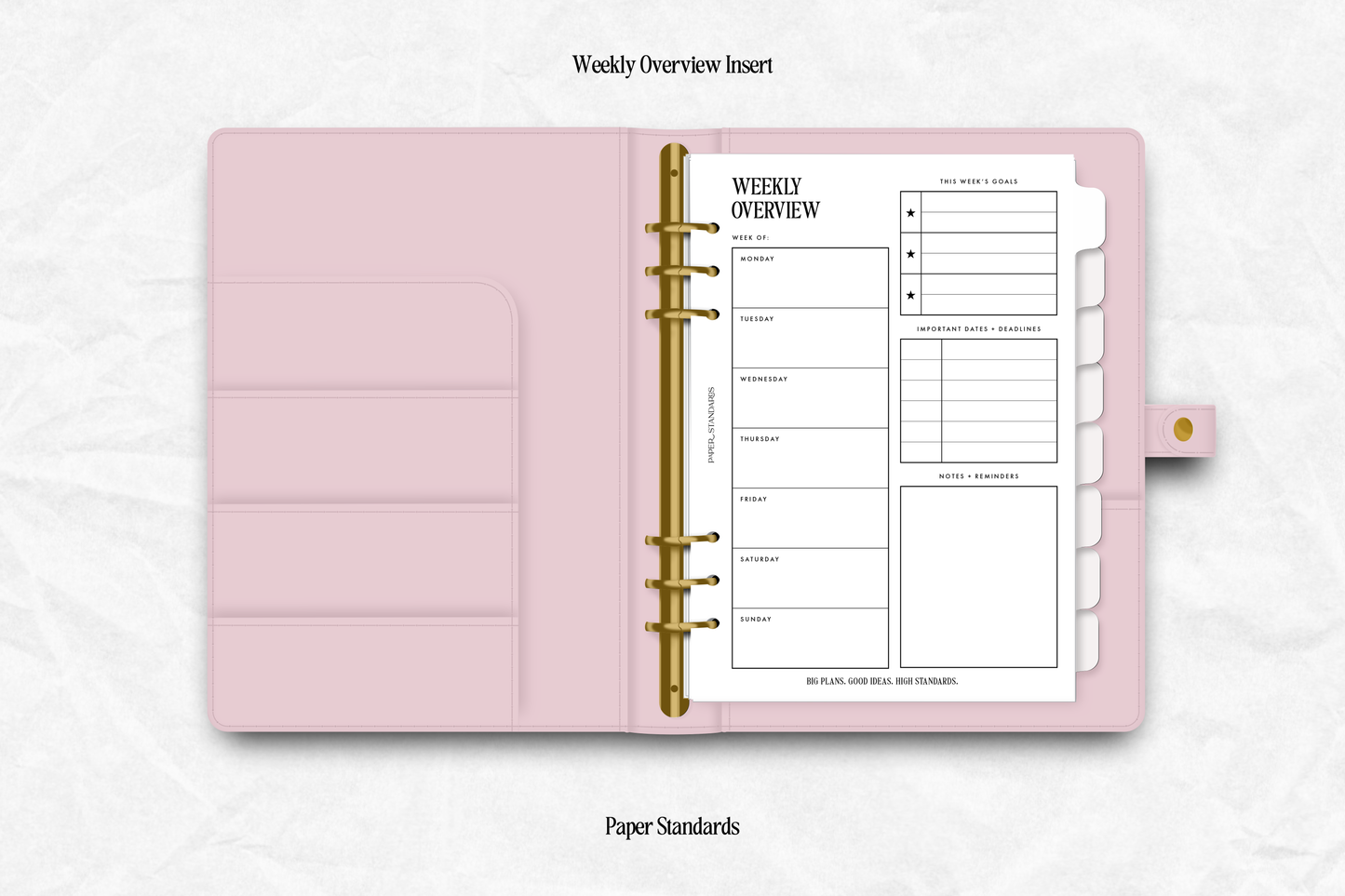 Weekly Overview Insert